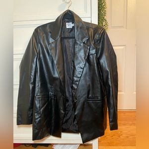 Princess Polly Jocelyn Faux Leather Blazer Black